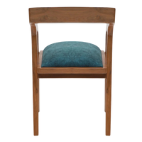 Back View of Aristo Teak Wood Arm Chairs (Teak Blue)