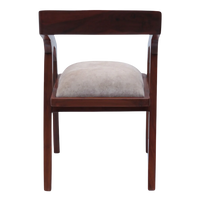 Back View of Aristo Teak Wood Arm Chairs (Brown Beige)