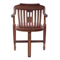 Back View of Canasto Teak Wood Arm Chairs (Teak Pink)