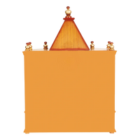 Anugrah Wall Mount Pooja Mandir without Door (Teak Gold)