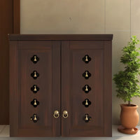 Barvya Pooja Mandir with Door (Wenge) Lifestyle view