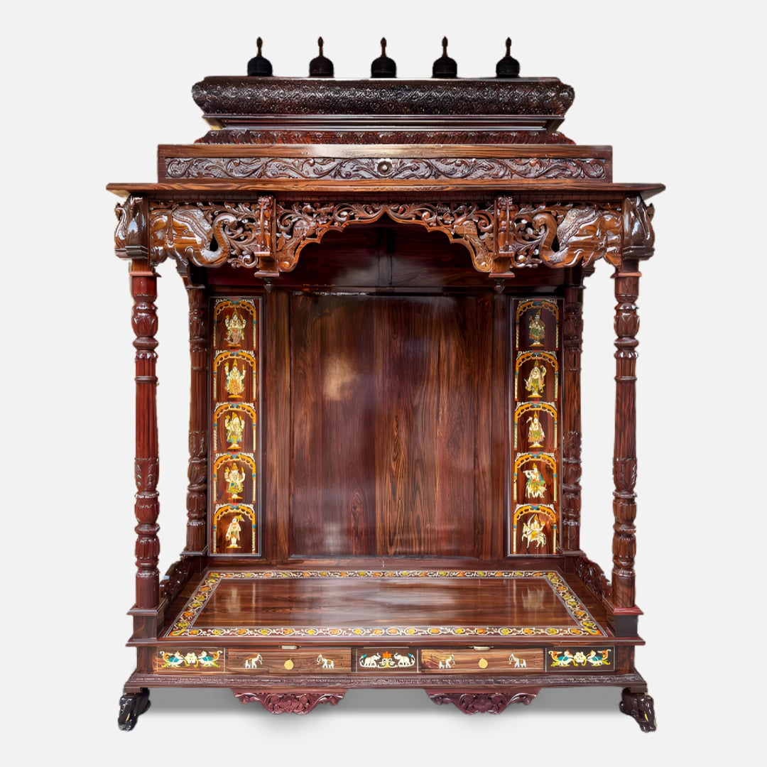 Bhavani Teak Wood Mandap (Brown) front view