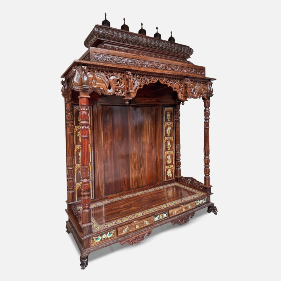 Bhavani Teak Wood Mandap (Brown) side angle