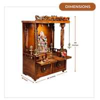 Bhavya Teak Wood Mandir (Teak) Dimensions