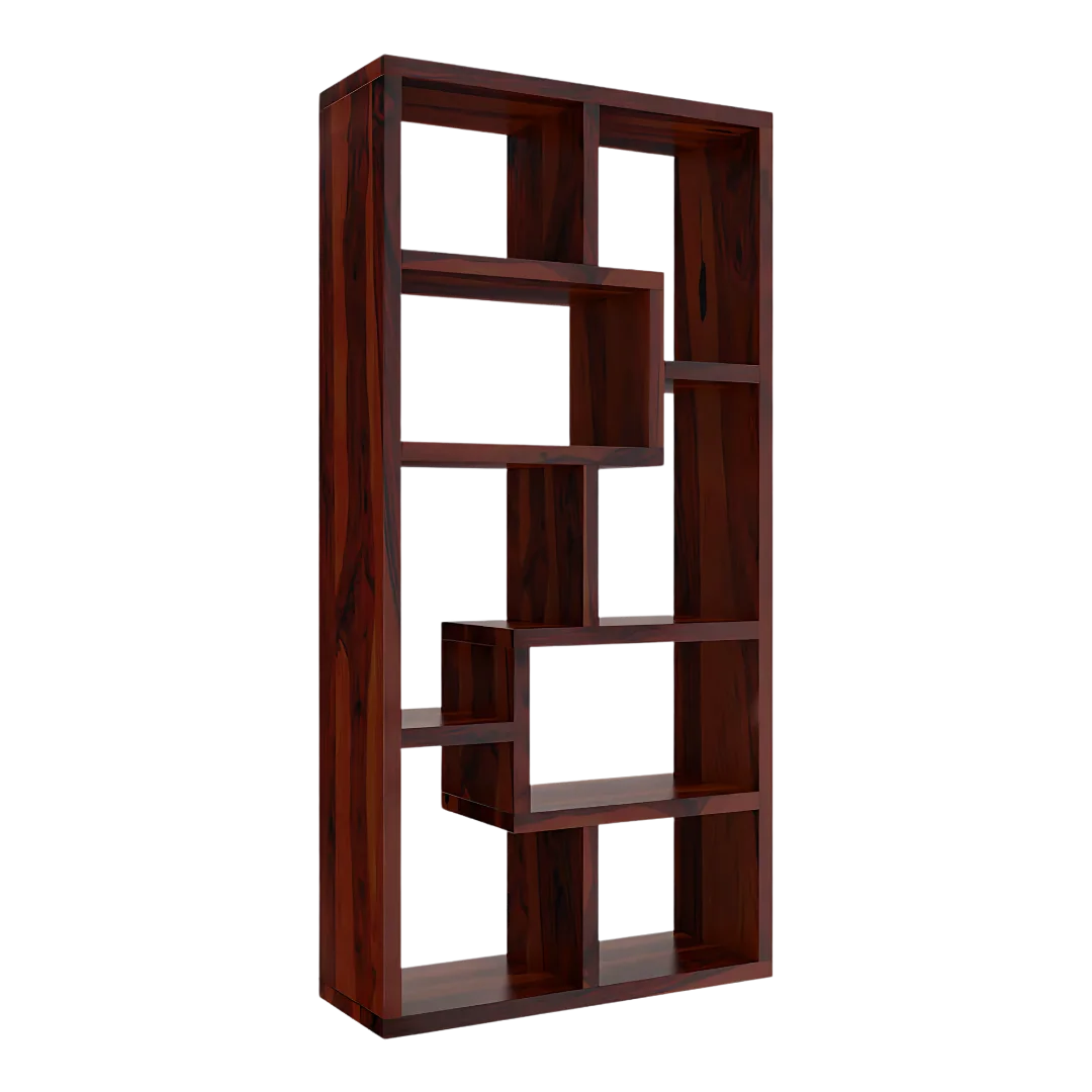 Booksy Wood Book Shelf (Brown) side angle