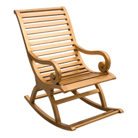 Boston Teak Wood Rocking Chair in Gold color 45° side view