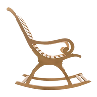 Boston Teak Wood Rocking Chair in Gold color side view