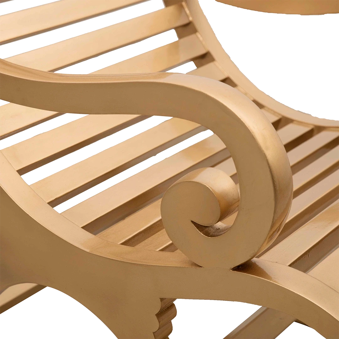 Boston Teak Wood Rocking Chair in Gold color zoom view Handle