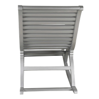 Boston Teak Wood Rocking Chair in Silver color back view