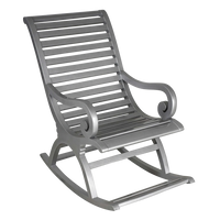 Boston Teak Wood Rocking Chair in Silver color 45° side view