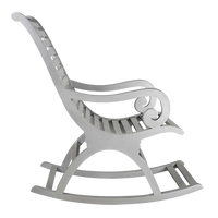 Boston Teak Wood Rocking Chair in Silver color side view