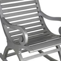 Boston Teak Wood Rocking Chair in Silver color zoom view seat