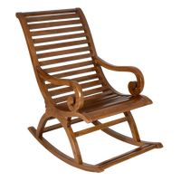 Boston Teak Wood Rocking Chair in Teak color 45° side view