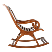 Boston Teak Wood Rocking Chair in Teak color side view
