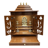 Brahmjyot Teak Wood Mandap (Brown) open door view