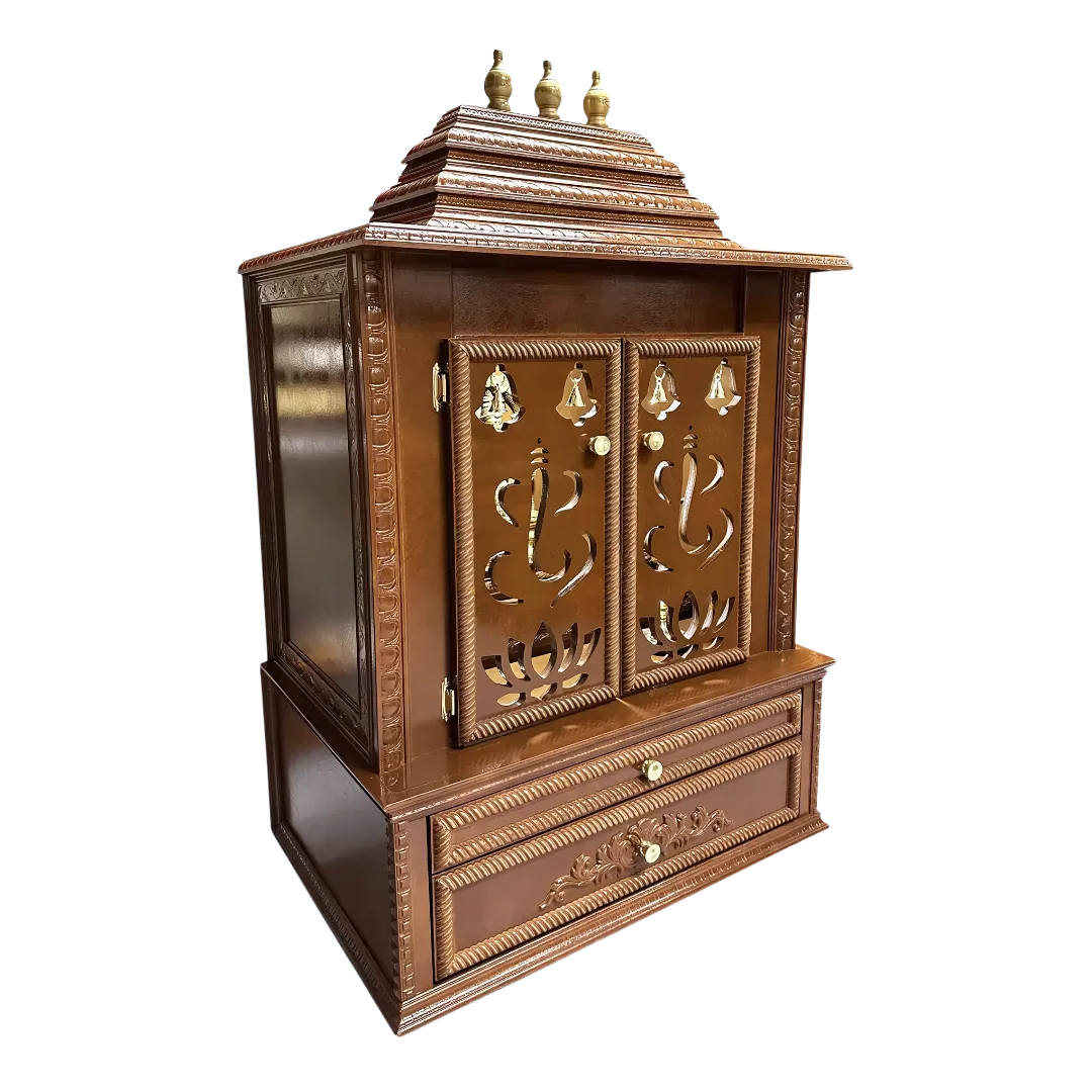 Brahmjyot Teak Wood Mandap (Brown) side angle