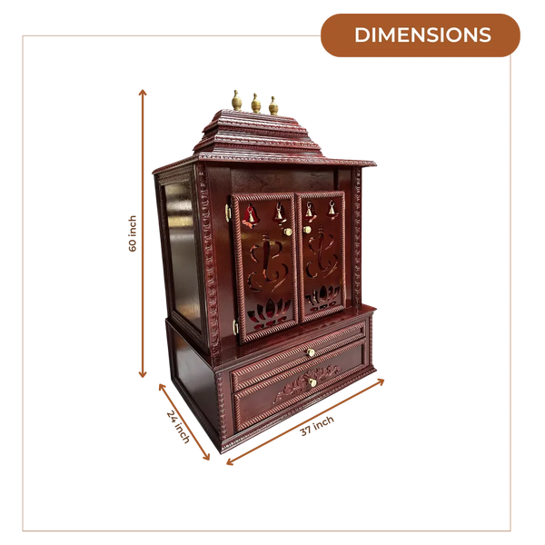 Brahmjyot Teak Wood Mandap (Cherry) dimensions
