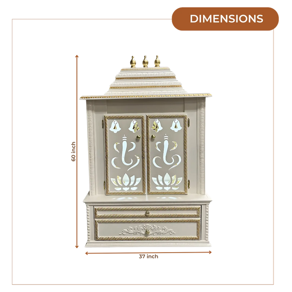 Brahmjyot Teak Wood Mandap (White) dimensions
