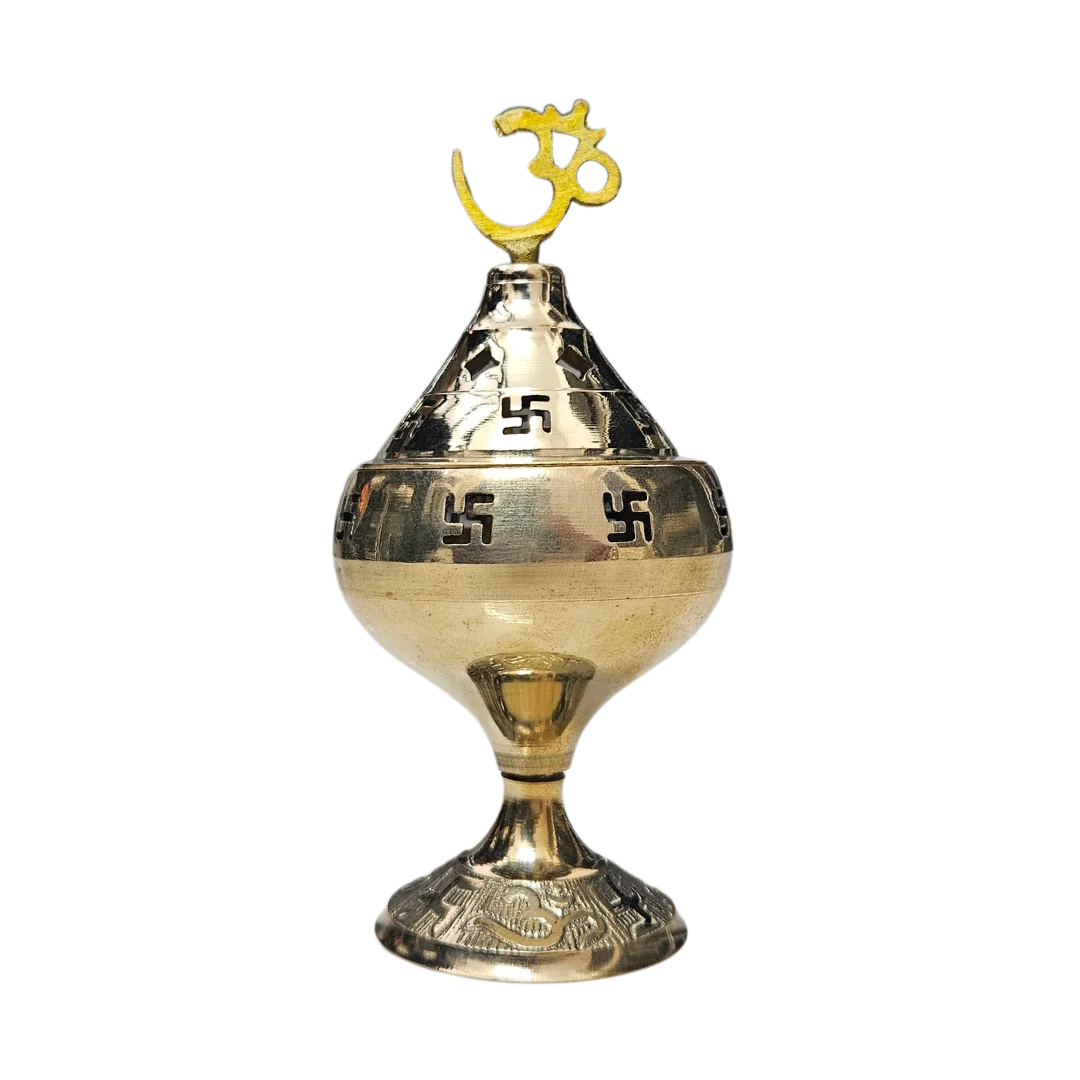 Brass Akhand Diya (Small) front view