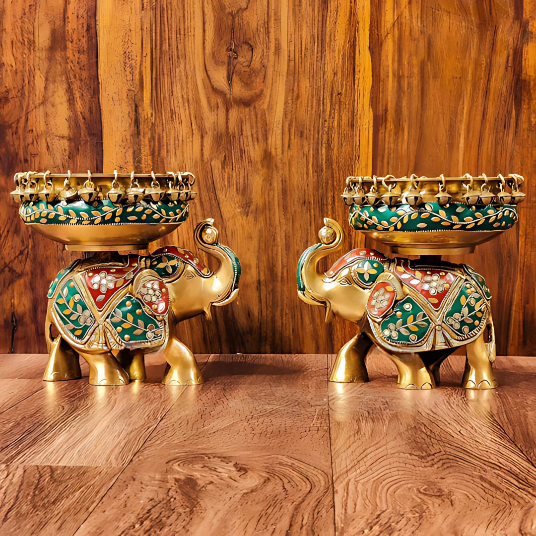 Brass Elephant Urli Bowl lifestyle view
