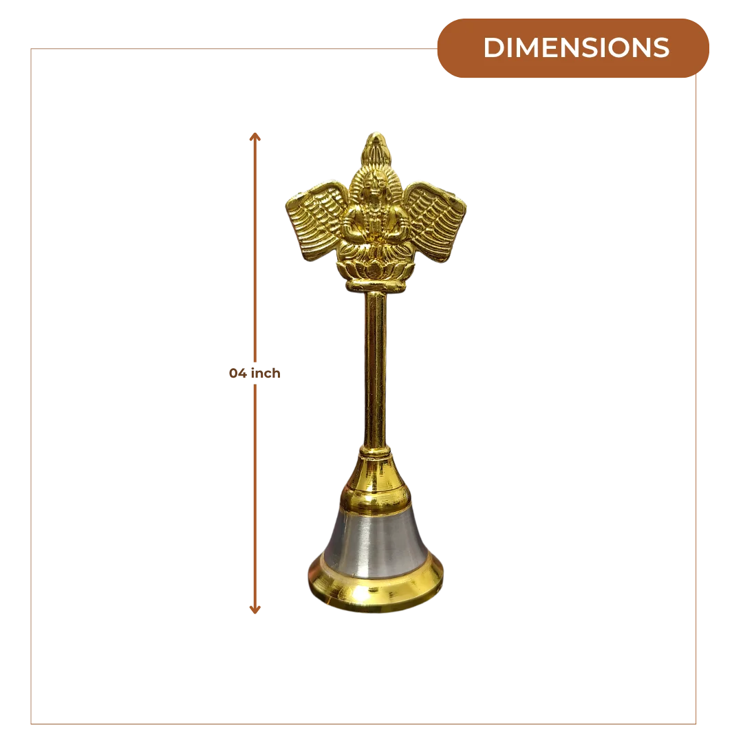 Brass Garuda Pooja Bell (Small) dimensions