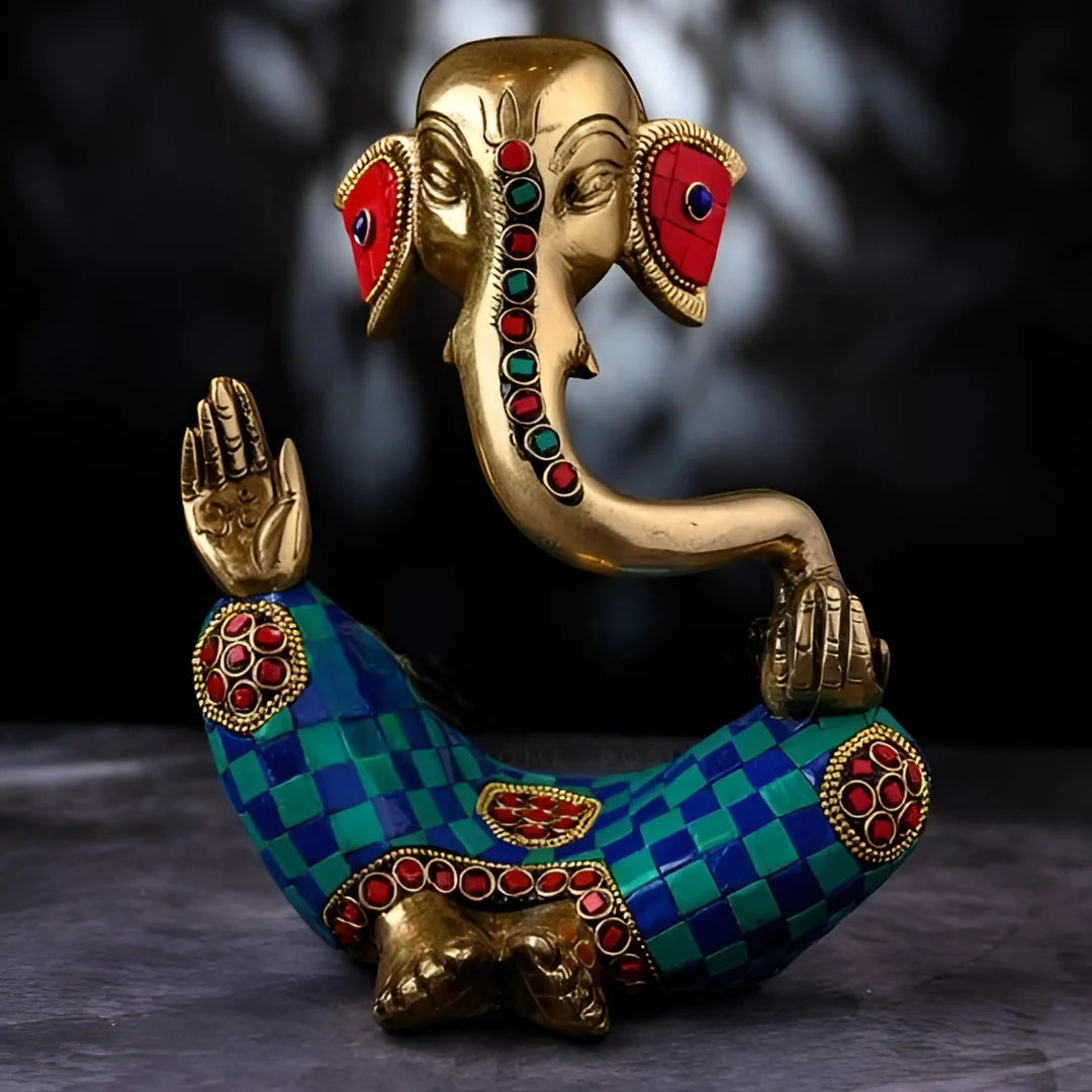Brass Mosaic Ganpati Idol 2 lifestyle view