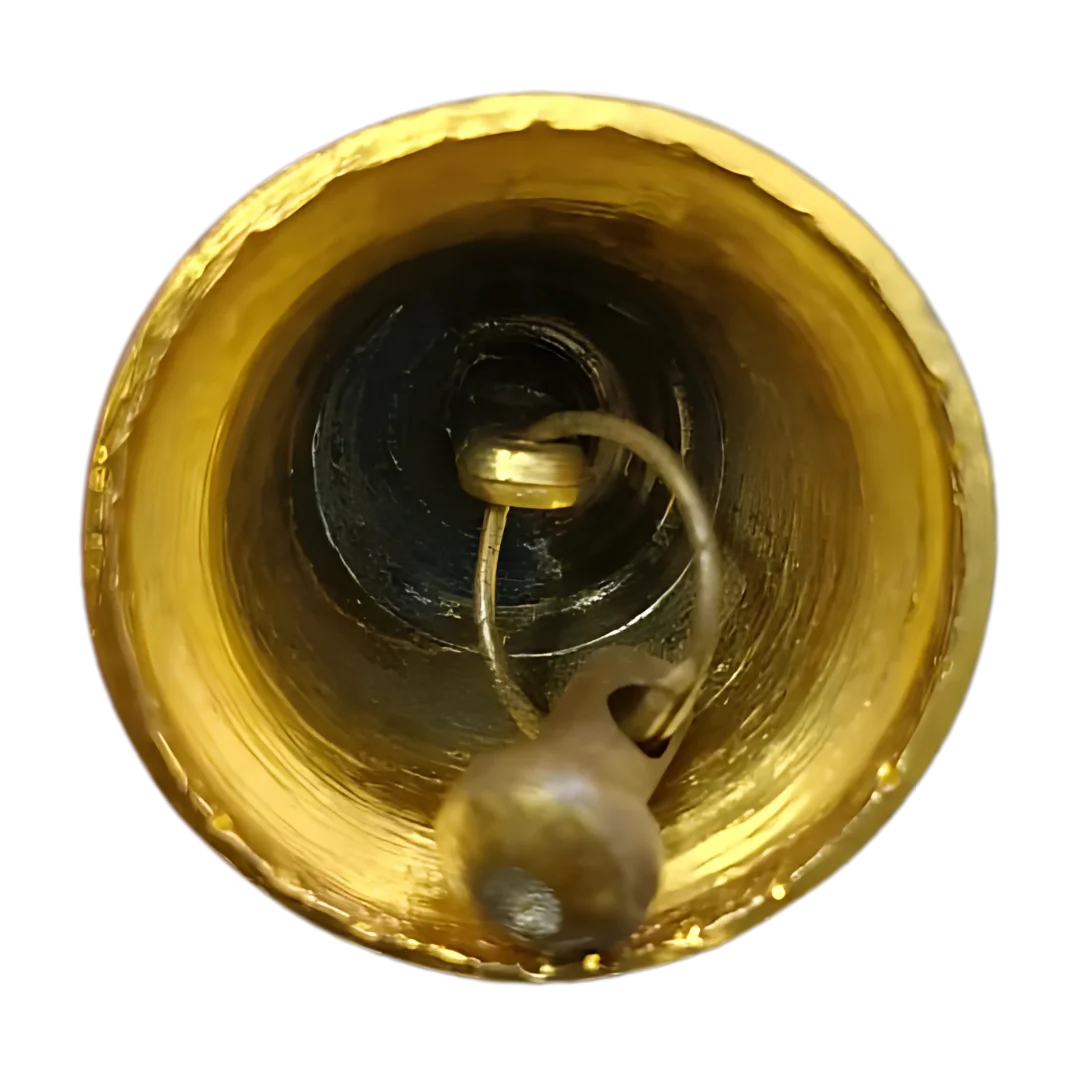 Brass Pooja Bell with Ring Handle (Small) bottom view