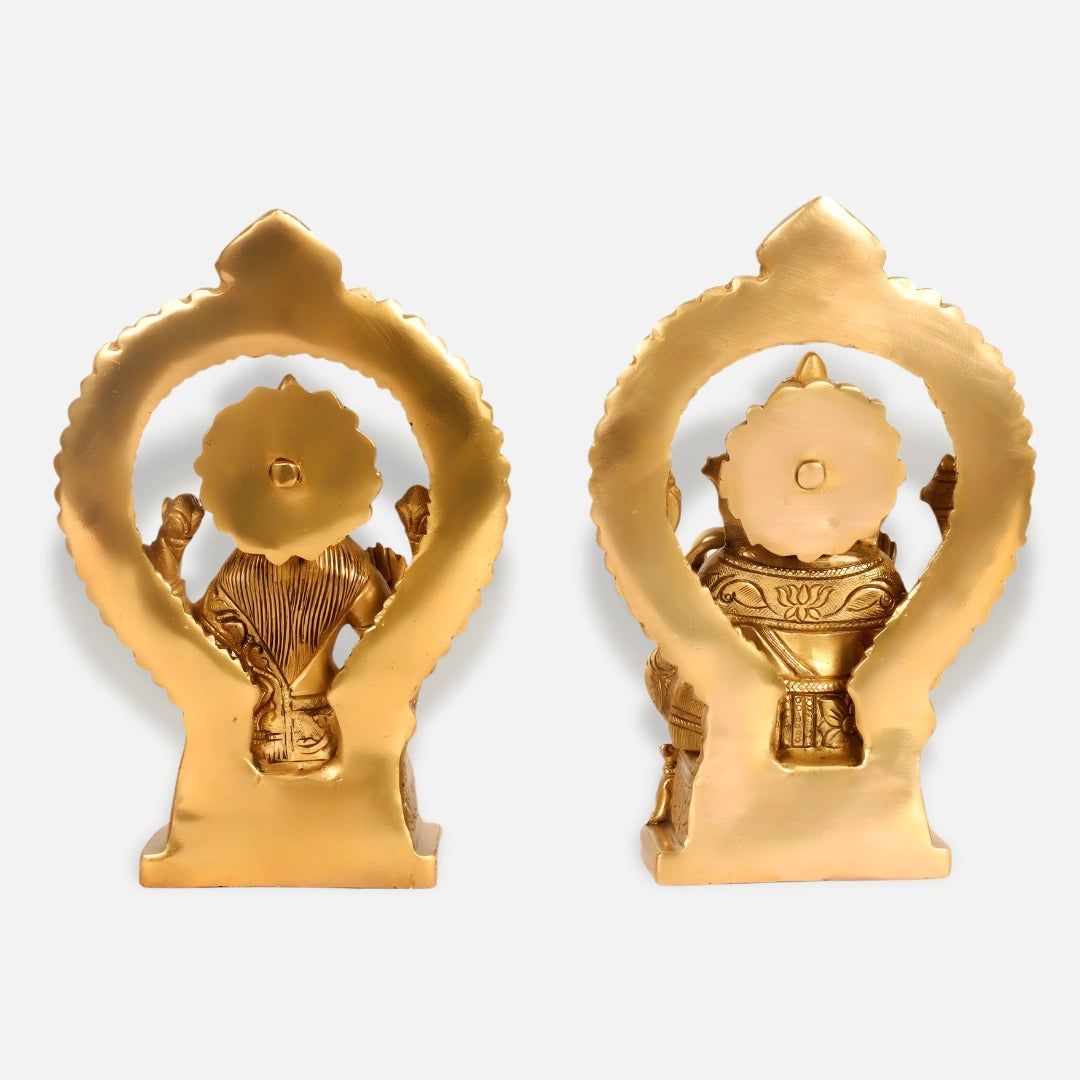 Antique Brass Lakshmi Ganesha Idol 3