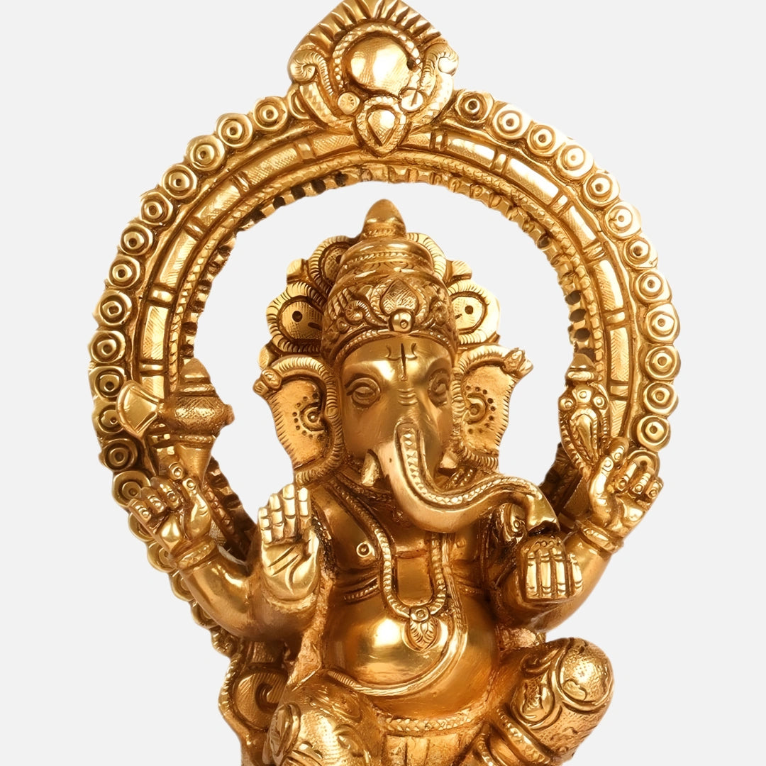 Antique Brass Lakshmi Ganesha Idol 3
