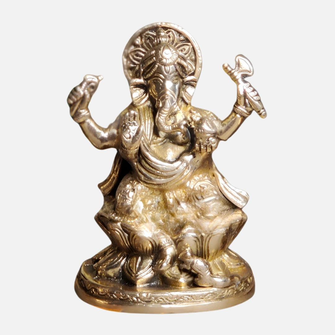 Brass Lakshmi Ganesha Saraswati Idol 2