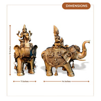 Lakshmi on Elephant Brass Idol