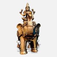 Lakshmi on Elephant Brass Idol