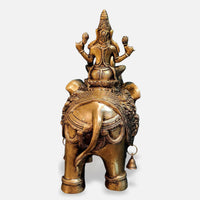 Lakshmi on Elephant Brass Idol