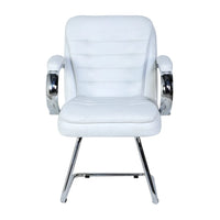 Braxon Visitor Chair with Armrest (White) Front view