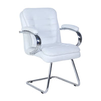 Braxon Visitor Chair with Armrest (White) Side Angle