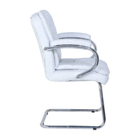 Braxon Visitor Chair with Armrest (White) Side View