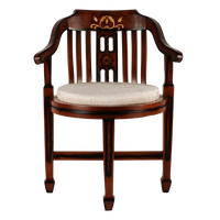 Canasto Teak Wood Arm Chair in Brown Silver color front view