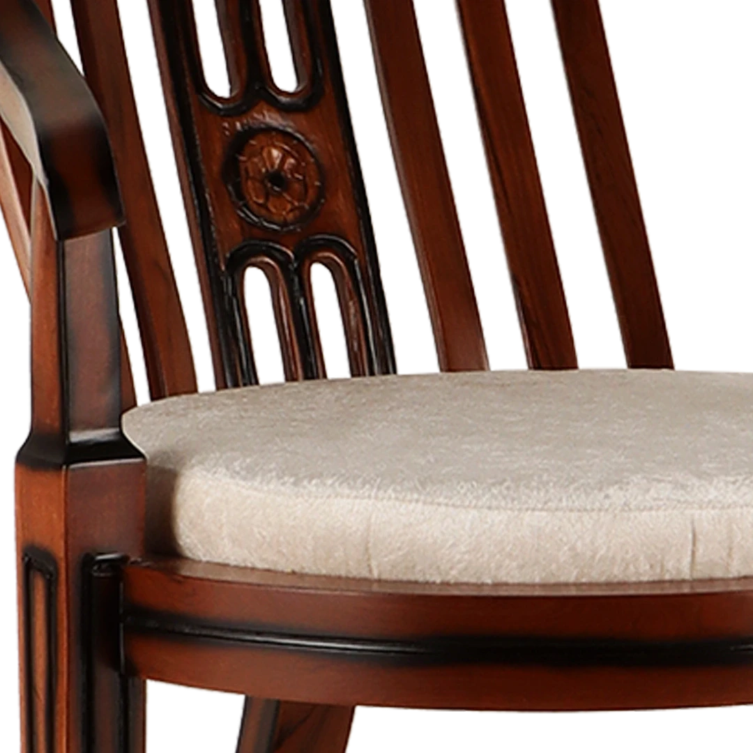 Canasto Teak Wood Arm Chair in Brown Silver color zoom view cushion