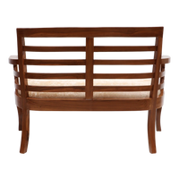 Carile Solid Wood Love Sofa / Love Seat in Teak color back view