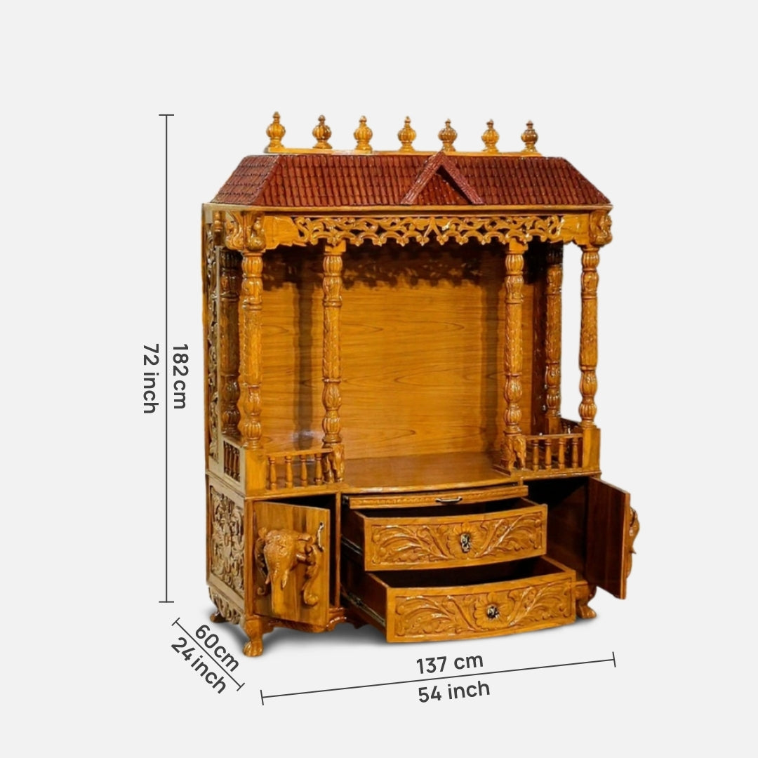 Chitraksha Teak Wood Mandap (Teak) dimensions