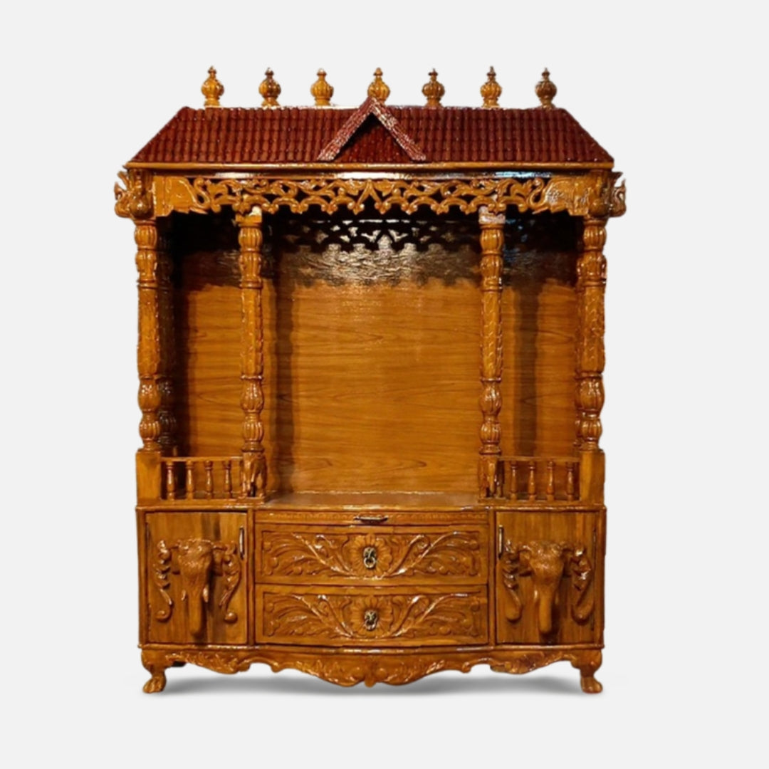 Chitraksha Teak Wood Mandap (Teak) front view