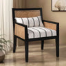 Coastal Teak Wood Lounge Chair (Black)