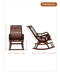Colorodo Teak Wood Rocking Chair (Brown) dimensions