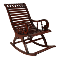 Colorodo Teak Wood Rocking Chair in Brown color 45° side view