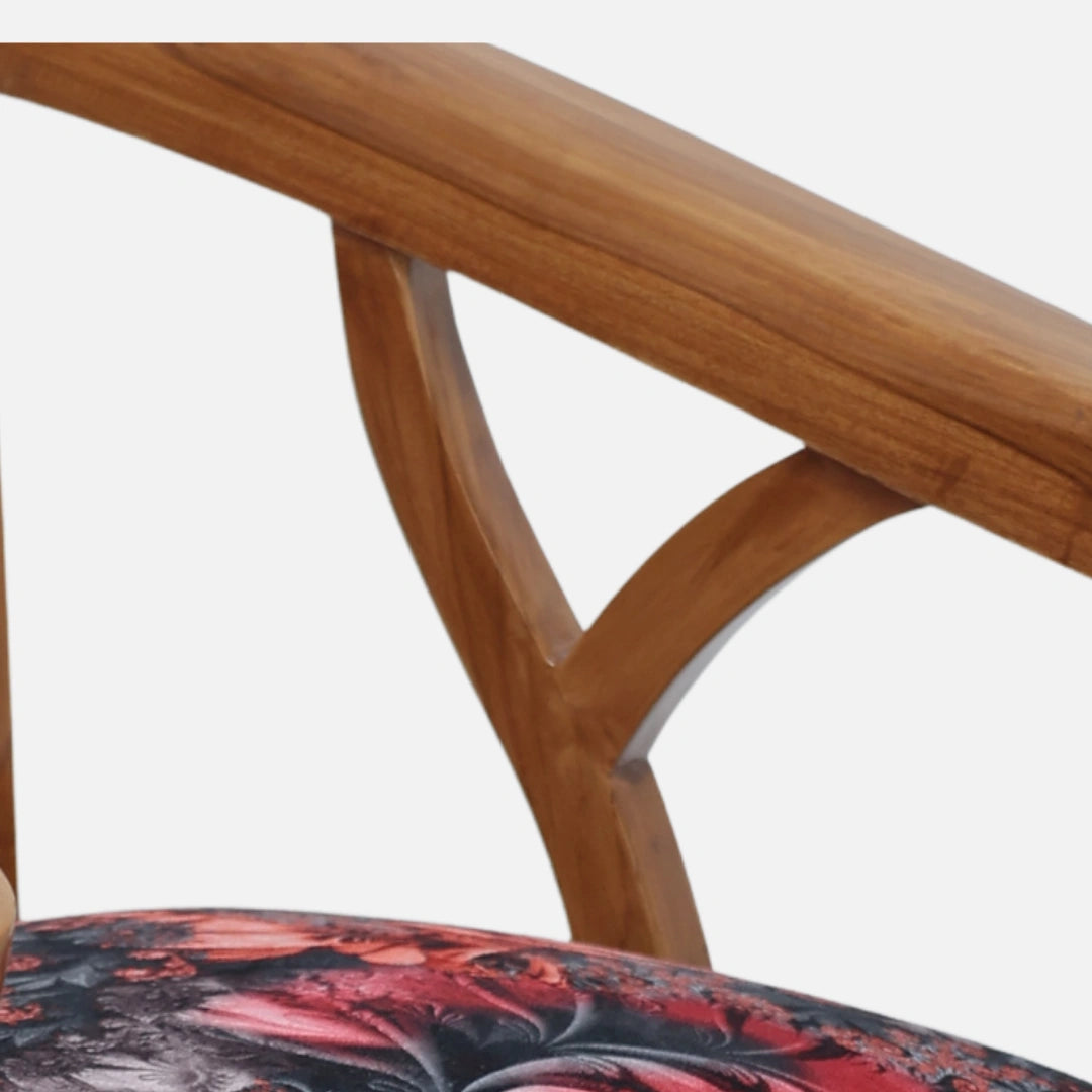 Comfy Teak Wood Arm Chair (Brown) zoom view