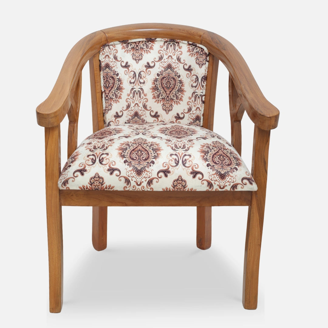 Comfy Teak Wood Arm Chair (Teak) Front view