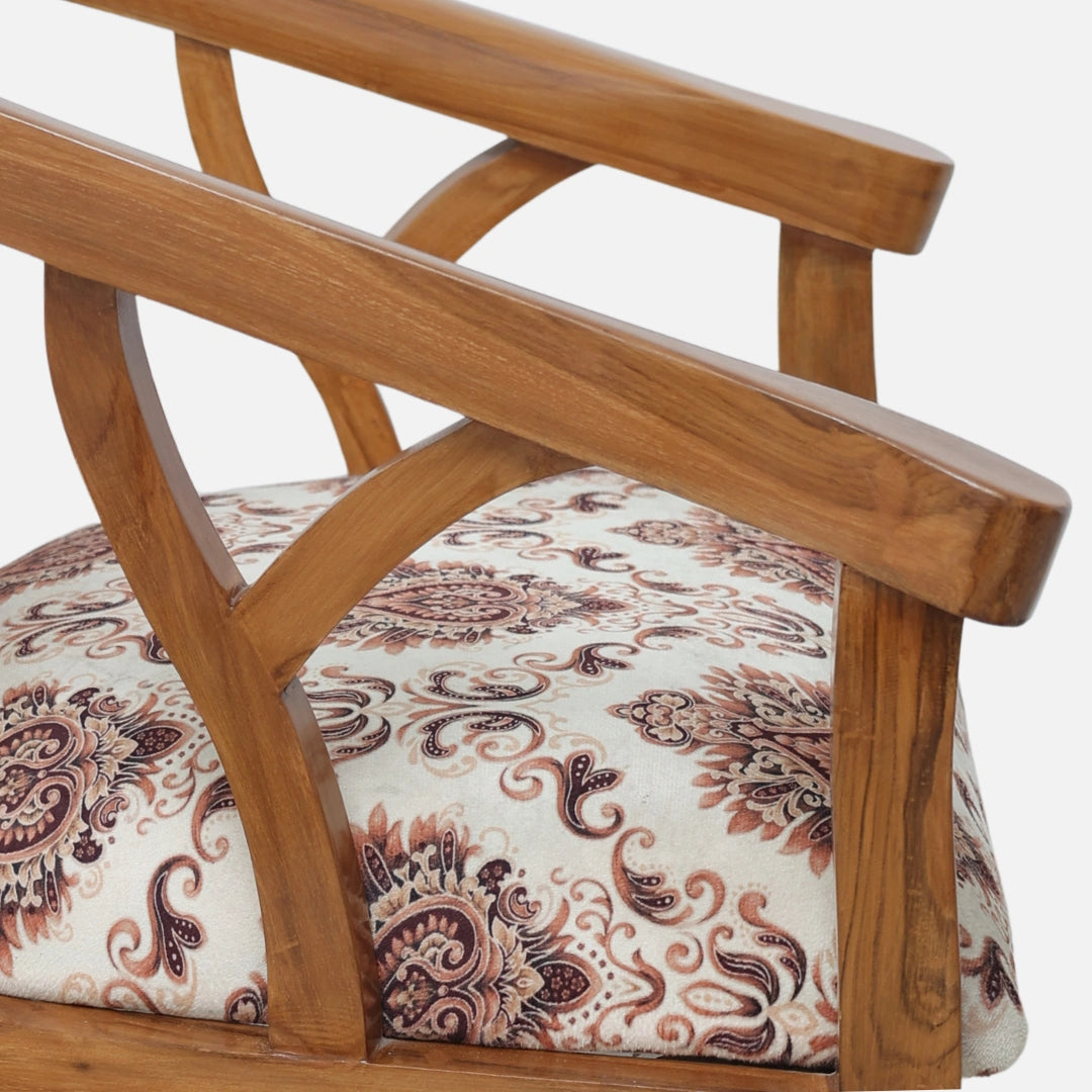 Comfy Teak Wood Arm Chair (Teak) close view