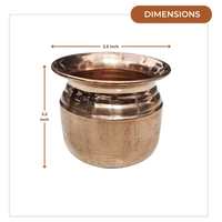 Copper Pooja Kalash dimensions