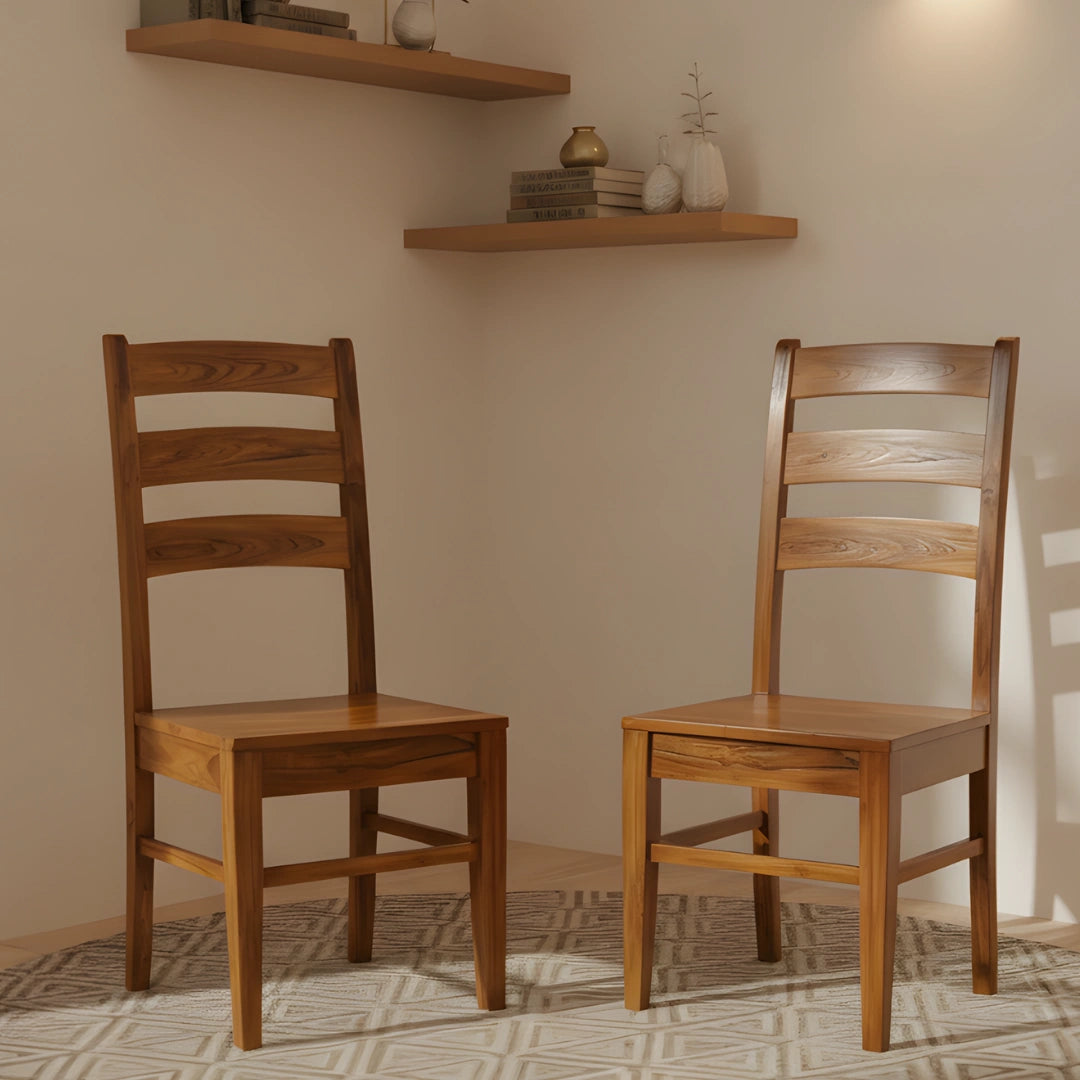 Cresta Teak Wood Dining Chair (Teak) lifestyel image