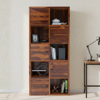 Cubix Teak Wood Book Shelf (Teak) lifestyle view